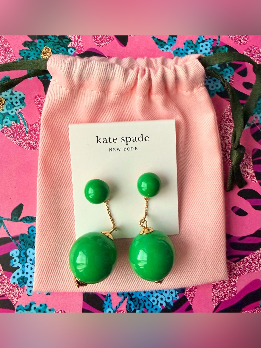NWT Kate Spade Have A Ball Linear Earrings